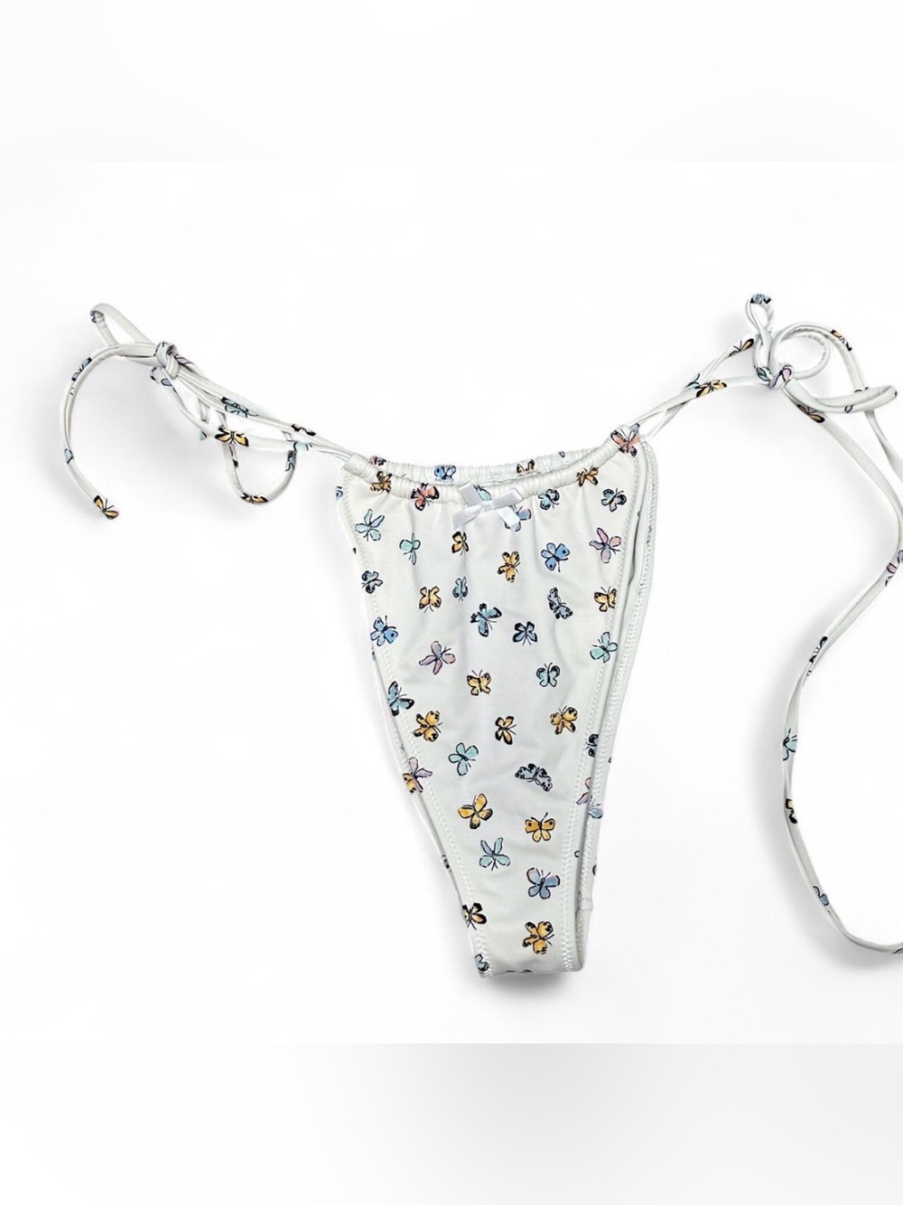 PacSun Butterfly Bikini Bottom Cheeky White Blue Orange Y2K Swim Medium